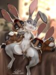 absurd_res anthro bodily_fluids breasts carys_(nebula1701) cerys_(nebula1701) disney ear_piercing ear_ring facial_piercing fan_character female female/female genitals group hi_res judy_hopps lagomorph leporid link6432 mammal nipples nose_piercing nude piercing pussy rabbit ring_piercing sibling_(lore) sister_(lore) sisters_(lore) tongue trio twins_(lore) vaginal zootopia 