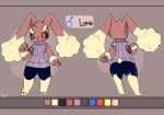  anthro black_bottomwear black_clothing black_pants black_sclera bottomwear clothing digital_media_(artwork) drawcat13 generation_4_pokemon lagomorph lon&eacute;_(kyubeans) lopunny male mammal mega_stone model_sheet nintendo pants pokemon pokemon_(species) red_eyes solo sweater topwear torn_clothing 