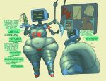  big_breasts big_butt breasts butt cleavage clothed clothing duo english_text exclamation_point eyes_closed female frown grey_body huge_butt huge_hips huge_thighs humanoid karen_plankton machine male marine navel nickelodeon nipple_outline not_furry plankton_(species) question_mark robot robot_humanoid sandy_cheeks sheldon_j._plankton sixsidesofmyhead slightly_chubby speech_bubble spongebob_squarepants text thick_thighs thong topwear underwear wide_hips 