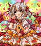  :d adapted_costume animal_ear_fluff animal_ears bell cat_ears cat_girl cat_tail coin cowboy_shot dress fang frilled_dress frills gold goutokuji_mike hair_bell hair_ornament hair_ribbon holding holding_coin jingle_bell koban_(gold) looking_at_viewer marker_(medium) multicolored_background multicolored_hair neck_bell neck_ribbon open_mouth patch paw_pose pink_ribbon puffy_short_sleeves puffy_sleeves red_ribbon ribbon rui_(sugar3) sample_watermark short_hair short_sleeves smile standing streaked_hair tail tail_bell tail_ornament tail_raised tail_ribbon touhou traditional_media white_dress white_hair wrist_cuffs yellow_eyes 