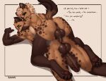  2023 anthro balls big_balls big_breasts big_penis blonde_hair bodily_fluids breasts brother_(lore) brother_and_sister_(lore) brown_balls brown_body brown_fur brown_glans brown_penis dialogue duo erection freckles fur furgonomics furry-specific_piercing genital_fluids genital_piercing genitals glans gloves_(marking) green_eyes gynomorph gynomorph/male gynomorph_penetrating gynomorph_penetrating_male hair humanoid_genitalia humanoid_penis hybrid_genitalia hybrid_penis hyena intersex intersex/male intersex_penetrating intersex_penetrating_male leg_markings male male_penetrated mammal markings nipples nude penetration penile penis piercing seraziel sex sibling_(lore) simple_background sister_(lore) socks_(marking) spotted_hyena tan_body tan_fur text twins_(lore) 
