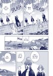  aira_kokonatsu anthro base_three_layout blockage_(layout) canid canine canis chasing clothed clothing comic diving domestic_dog english_text felid five_frame_image gen_kiryu hi_res horizontal_blockage humor male mammal monochrome pantherine pier popwitter_ox senri_ooedo splash swimming taiji_soriyshiro text three_row_layout tiger translated water wolf 