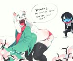  absurd_res anthro big_butt blue_body blush bovid bulge butt caprine clothed clothing deltarune dialogue duo english_text erection erection_under_clothing exposed_butt eyewear glasses goat hi_res horn huge_butt human human_on_anthro imminent_rape imminent_sex interspecies kinkykong kris_(deltarune) legwear looking_back male male/male mammal naive open_mouth presenting presenting_hindquarters ralsei scarf teasing tenting text thick_thighs thigh_highs torn_clothing undertale_(series) white_body wide_hips 