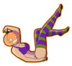  bikini breasts clothed clothing digital_media_(artwork) female food footwear fruit halloween holidays humanoid jack-o&#039;-lantern legwear looking_at_viewer not_furry pinup pinupgirl plant pose pumpkin pumpkin_head smile socks solo swimwear thigh_highs wafflefox42 