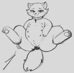  absurd_res belly blush butt collar digital_media_(artwork) disney domestic_cat duchess_(aristocats) eye_moisturizer felid feline felis female feral fur genitals hi_res looking_at_viewer mammal nipples pussy smile solo the_aristocats thick_thighs white_body white_fur 