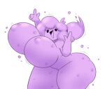  big_breasts big_butt breasts butt dewy-eyedboy ditto_(pokemon) featureless_crotch female generation_1_pokemon goo_creature goo_humanoid hair hi_res huge_breasts huge_butt huge_thighs humanoid hyper hyper_breasts hyper_butt hyper_thighs nintendo nipples open_mouth pokemon pokemon_(species) purple_body purple_hair raised_finger simple_background simple_eyes smile solo thick_thighs unknown_character wide_hips 