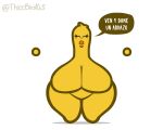  anthro armless avian beak big_breasts bird breasts chicken eyelashes eyes_closed female floating_hands galliform gallus_(genus) huge_breasts nude phasianid simple_background solo spanish_text text thiccbird05 thick_thighs white_background yellow_body 