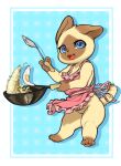  apron apron_only capcom clothing cooking cookware felid feline felyne female frying_pan hi_res kitchen_utensils lynian mammal monster_hunter monster_hunter_stories palico rapel round_ears short_stack smile smiling_at_viewer solo tools wife 