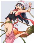  1girl anal arched_back areola_slip arm_up armpits bare_shoulders barefoot beanie black_shirt blue_eyes blue_hair blush border bracelet breasts clenched_hand clothes_pull commentary_request constricted_pupils crotch_rub dawn_(pokemon) disembodied_penis erection fang full_body grey_background groin hair_between_eyes hair_ornament hairclip hat huge_penis jewelry just_the_tip long_hair looking_up miniskirt navel nipples one_breast_out open_mouth outside_border penis pink_skirt poke_ball_symbol pokeeti pokemon pokemon_(game) pokemon_dppt pussy pussy_juice red_scarf restrained scared scarf shirt shirt_pull sidelocks simple_background skin_fang skirt skirt_pull sleeveless sleeveless_shirt small_breasts solo_focus stomach sweat tears tentacle_sex tentacles thighs uncensored veins veiny_penis white_border white_headwear wide-eyed 