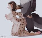 anthro anthro_on_anthro anthro_penetrated anthro_penetrating anthro_penetrating_anthro black_body black_fur bodily_fluids breasts brown_hair canid canine canis duo felid feline female female_penetrated from_behind_position fur hair hi_res lynx male male/female male_penetrating male_penetrating_female mammal nightdancer_(character) nipples open_mouth pawpads penetration saliva sex simple_background spots spotted_body spotted_fur tail tongue tongue_out ufo200 wolf zaire_(nightdancer) 