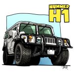  blue_background car hummer hummer_h1 motor_vehicle no_humans original shadow solo sports_utility_vehicle takedake_(motion_animator) vehicle_focus vehicle_name wheel 