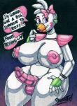  2023 animatronic anthro areola artist_name avian balls beak big_areola big_balls big_breasts big_penis bird bow_(feature) breasts chicken clothed clothing crossgender curvaceous curvy_figure dialogue ear_piercing ear_ring english_text erection eyelashes eyeliner eyeshadow female fingerless_gloves fingers five_nights_at_freddy&#039;s five_nights_at_freddy&#039;s:_security_breach ftg_crossgender fti_crossgender galliform gallus_(genus) genitals glamrock_chica_(fnaf) gloves gynomorph hair handwear hi_res hourglass_figure huge_areola huge_breasts intersex lipstick machine makeup mostly_nude nipples parasitedeath partially_clothed penis phasianid piercing pink_clothing pink_eyeliner pink_eyeshadow pink_lipstick pink_thong pink_underwear purple_eyes ring_piercing robot scottgames short_hair shoulder_pads signature simple_background smile solo steel_wool_studios text thick_thighs thong topless topless_anthro topless_female traditional_media_(artwork) underwear voluptuous white_body white_hair white_skin wide_hips 