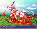  battle dipplin eeveelution espeon generation_2_pokemon goo_(disambiguation) hi_res invalid_tag nintendo patron pokemon pokemon_(species) slime struggling stuck syrup_bomb trap_(disambiguation) trapped vs 