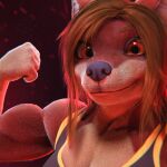  1:1 3d_(artwork) anthro blender_(software) canid canine digital_media_(artwork) female mammal muscular screelee solo 