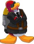  avian bald bird black_clothing black_jacket black_necktie black_topwear clothing club_penguin collared_shirt crossed_arms eyewear full-length_portrait jacket jet_pack jet_pack_guy male necktie official_art penguin portrait shirt solo suit suit_and_tie suit_jacket sunglasses topwear unknown_artist white_clothing white_shirt white_topwear 