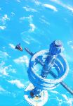  above_clouds blue_theme cloud day dofresh from_above highres no_humans outdoors perspective planet scenery science_fiction singularity&#039;s_children space space_station spacecraft zero_gravity 