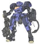  arm_cannon assault_visor blade_liger cable cable_tail clenched_hand full_body gun highres holding holding_gun holding_weapon mecha mechanical_tail mituo_sakinori redesign robot solo standing tail weapon white_background zoids zoids_chaotic_century 