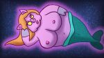  anthro domestic_pig female ghost hair hi_res luigi&#039;s_mansion makeup mammal mario_bros mermaid_tail miss_petunia naked_dan nintendo nipples orange_hair overweight pig_nose pink_body pose smile solo spirit suid suina sus_(pig) yellow_eyes 