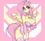  2023 anthro clothed clothing cowbell digital_media_(artwork) equid equine eyebrows female fingers fluttershy_(mlp) friendship_is_magic hasbro legwear looking_at_viewer mammal my_little_pony pegasus solo tolsticot wings 
