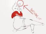  anthro armedantagonist boy_kisser_(meme) butt cropped_hoodie hybrid looking_away male sitting sketch tail 