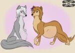  abdominal_bulge absurd_res alpha_and_omega belly canid canine canis duo female female/female feral hi_res kate_(alpha_and_omega) lilly_(alpha_and_omega) mammal navel pregnant pregnant_female wolf xenopony456 