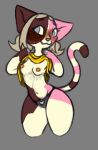 anthro blush body_hair breasts domestic_cat embarrassed exposed_breasts felid feline felis flashing flashing_breasts gynomorph happy_trail intersex kitty_(character) low_res mammal oriental_shorthair small_breasts smuthe_(artist) solo thick_thighs 