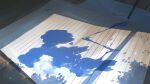  art_brush cloud envelope highres letter no_humans original paint paintbrush paper rune_xiao scenery 