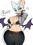  anthro bat blue_eyes breasts brown_body clothed clothing female hi_res looking_at_viewer mammal membrane_(anatomy) membranous_wings open_mouth rouge_the_bat sega simple_background solo sonic_the_hedgehog_(series) togetoge wings 