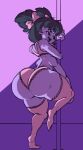  aclockworkmind anthro big_butt butt clothing dancing female lingerie monster monster_girl_(genre) muffet pole pole_dancing rear_view solo thick_thighs undertale undertale_(series) wide_hips 