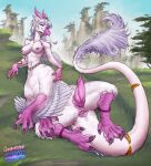  animal_genitalia breasts cloaca dragon eastern_dragon genitals hi_res lying nude on_back penis wyvern 