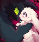  &lt;3 2023 3_fingers 4_fingers ambiguous/ambiguous ambiguous_gender anthro anthro_on_anthro biped black_body black_ears black_fur black_inner_ear black_monster_(mekkyaru) blush bodily_fluids canid canine cheek_tuft colored digital_media_(artwork) duo eye_contact eyelashes facial_tuft fingers floppy_ears fluffy fluffy_tail fur green_eyes green_pupils green_sclera half-length_portrait hi_res humanoid_hands inochi_(mekkyaru) interspecies kemono lagomorph larger_ambiguous larger_anthro long_ears looking_at_another mammal mekkyaru monotone_body monotone_ears monotone_fur monotone_tail neck_tuft nude open_mouth paws pink_eyes portrait predator/prey pupils purple_background purple_pupils ringed_eyes scared semi-anthro shaded side_view signature simple_background size_difference slit_pupils smaller_ambiguous smaller_anthro snout standing stare sweat sweatdrop tail tears thick_fur torso_grab tuft white_body white_ears white_fur white_tail yandere 
