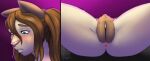  androidz anthro anus blue_eyes blush breasts butt celest_(androidz) clitoris domestic_cat embarrassed felid feline felis female fur genitals hair hi_res mammal nude pigtails pubes pussy simple_background solo thick_thighs wide_hips 