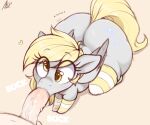  2023 aer0_zer0 balls clothing derpy_hooves_(mlp) digital_media_(artwork) duo equid equine eyebrows eyelashes friendship_is_magic genitals hasbro hi_res male mammal my_little_pony oral pattern_clothing pegasus penis sex solo_focus striped_clothing stripes vein wings 