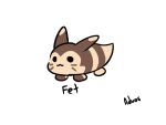  4:3 advos ambiguous_gender black_eyes blursed_image brown_body brown_fur cheek_markings english_text facial_markings feral fur furret generation_2_pokemon head_markings hi_res markings nintendo owo pokemon pokemon_(species) simple_background solo tan_body tan_fur text white_background 