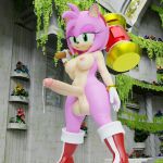  1:1 2023 3d_(artwork) amy_rose anthro areola balls bodily_fluids breasts clothing crossgender cum digital_media_(artwork) erection eulipotyphlan eyelashes fingers footwear ftg_crossgender fti_crossgender genital_fluids genitals green_eyes gynomorph hedgehog hi_res humanoid_genitalia humanoid_penis intersex mammal mostly_nude nipples penis sega solo sonic_the_hedgehog_(series) twintails3d 