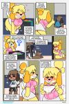  absurd_res animal_crossing anthro bathroom blouse bodily_fluids bottomwear canid canine canis clothing comic crushpepper cum cum_in_panties diary digby_(animal_crossing) domestic_dog duo female genital_fluids genitals hi_res incest_(lore) isabelle_(animal_crossing) laundry_basket male mammal masturbation musk nintendo panties penis shirt shorts skirt spying tail tail_motion tailwag text topwear underwear voyeur 