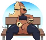  2023 absurd_res anthro big_breasts blush breasts brown_body brown_fur clothing ellipsis female fur generation_4_pokemon genitals hi_res jhenightfox legwear lopunny nintendo pokemon pokemon_(species) pussy solo underwear 