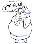  anthro bodily_fluids boss_monster bovid burping caprine clothed clothing delta_rune_(emblem) female hotcakehound mammal open_mouth overweight overweight_anthro overweight_female simple_background solo sweat sweatdrop symbol thick_thighs toriel undertale undertale_(series) white_background wide_hips 