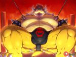 anthro anus areola armband barazoku barely_visible_anus belly big_belly big_bulge big_muscles black_clothing black_underwear bna_v5 bodily_fluids bottomwear bowser bowser_logo bulge butt claws clothed clothing digital_media_(artwork) eyebrows front_view furless_torso hair heat_(temperature) hi_res horn huge_bulge huge_muscles huge_pecs huge_thighs ineffective_clothing jewelry koopa lava looking_at_viewer looking_pleasured lying male manly mario_bros multicolored_body multicolored_hair musclegut muscular muscular_anthro muscular_male nintendo nipple_fetish nipple_leash nipple_piercing nipple_play nipple_pull nipple_ring nipple_ring_pull nipples open_mouth overweight overweight_male pecs piercing portrait red_eyebrows red_eyes red_hair reptile ring_piercing saliva saliva_on_tongue scalie shaded sharp_teeth shell short_tail simple_background solo spiked_armband spiked_shell spikes spikes_(anatomy) spread_butt spread_legs spreading tail teeth teeth_showing textless thick_eyebrows thick_thighs thong tongue tongue_out turtle two_tone_body underwear underwear_only wide_hips yellow_body 