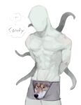  athletic athletic_male bald boxer_briefs bulge canid canine canis clothed clothing creepypasta erection erection_under_clothing featureless_face hi_res humanoid kogito male mammal meme meme_clothing nipples not_furry pecs slenderman solo tentacle_monster tentacles thought_bubble topless topless_male underwear vein white_body white_skin wolf wolf_underwear 
