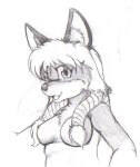  anthro breasts bust_portrait canid canine female firecat fox hair kitsune_youkai mammal nipples nude open_mouth portrait solo 
