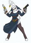  anthro big_breasts breasts female gun hi_res nun nun_bun_with_guns nun_outfit pace-maker ranged_weapon small_waist solo thick_thighs weapon wide_hips 