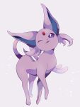  :3 animal_focus blush colored_sclera commentary_request espeon fang forehead_jewel forked_tail full_body gem grey_background happy highres ktyon3 light_blush looking_at_viewer monochrome no_humans one_eye_closed open_mouth partial_commentary pokemon pokemon_(creature) purple_sclera red_gemstone simple_background smile solo standing tail white_eyes 