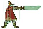 2016 5_fingers alpha_channel anthro aylorsot biped canid canine clothed clothing eyebrows fingers fox full-length_portrait fully_clothed fur holding_object holding_sword holding_weapon male mammal melee_weapon orange_body orange_fur portrait rear_view red_fox reynardo sharp_teeth simple_background solo standing stories:_the_path_of_destinies sword teeth transparent_background weapon 