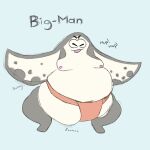  anthro asian_clothing batoid belly big_belly big_man_(splatoon) clothing deep_navel east_asian_clothing exercise fish japanese_clothing male marine mawashi moobs morbidly_obese navel nintendo nipples nude obese open_mouth overweight overweight_anthro overweight_male solo splatoon splatoon_(series) splatoon_3 stingray sumo sumo_wrestler thick_thighs wide_hips xackert_18 