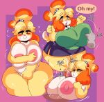  &lt;3 absurd_res animal_crossing anthro areola big_breasts blonde_hair bodily_fluids bottomwear breast_grab breast_play breasts canid canine canis clothing covering covering_breasts covering_crotch covering_self cum cumshot domestic_dog duo ejaculation english_text exclamation_point female genital_fluids genitals hair hand_on_breast hi_res huge_breasts huge_hips huge_thighs isabelle_(animal_crossing) lewd_dorky looking_at_viewer male male/female mammal multicolored_body nintendo nipples nude onomatopoeia penis pink_areola pink_nipples sex shih_tzu shirt skirt smile sound_effects speech_bubble text thick_thighs titfuck topwear toy_dog two_tone_body white_eyes wide_hips 