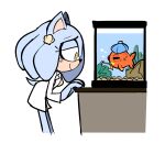  anthro aquarium blue_body blue_fur clothing coat doctor eulipotyphlan fan_character female feral fish fish_tank fur hedgehog honeydew_(lettuce) icepack lab_coat lettuce_(artist) mammal marine scientific_instrument sega simple_background sonic_the_hedgehog_(series) thermometer topwear vivarium white_background 