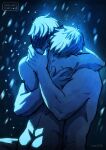  2boys arms_around_neck ass bad_id bad_tumblr_id bara black_hair blonde_hair completely_nude couple cris_art feet_out_of_frame hand_on_another&#039;s_back head_on_another&#039;s_shoulder hug hulkling male_focus marvel multiple_boys mutual_hug nude short_hair snowing thick_eyebrows toned toned_male wiccan yaoi 