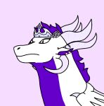  crown dragao_noturno_0 dragon ear_piercing ear_ring female female/female flower flux hair headgear piercing plant purple_hair ring_piercing solo 