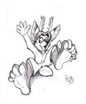  2017 anthro antlers black_hair black_nose bottomwear cervine chibi clothing deer facial_hair feet foot_fetish foot_focus foot_play full_pad gesture goatee hair hand_on_paw hi_res horn male mammal orange_eyes pacopanda paws plantigrade ra&#039;deer scut_tail shirtless short_tail shorts sketch tail waving 